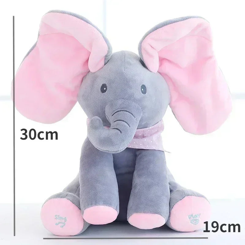 Elefante de Pelúcia Musical Interativo para Bebês - Brinquedo Educativo com Orelhas Móveis