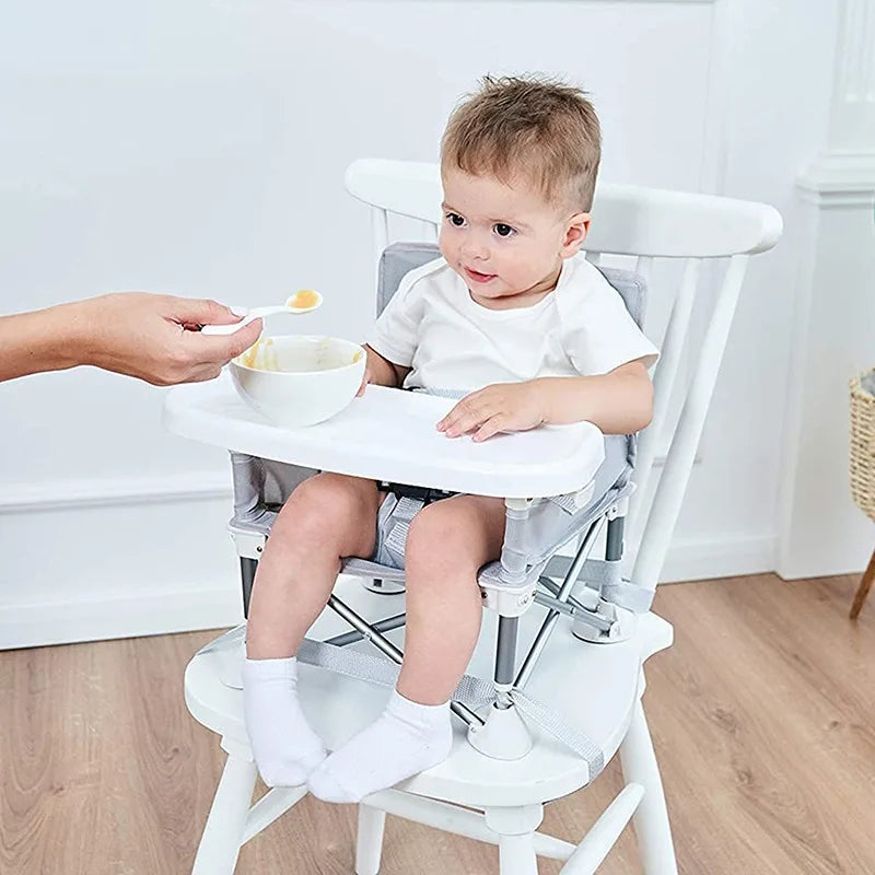 Cadeira de Alimentação Portátil para Bebês com Design Dobrável e Seguro