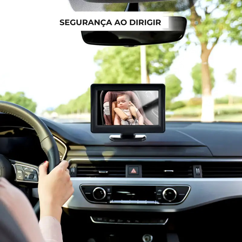 Monitor de Bebê para Carro com Visão Noturna e Tela Grande de 4.3 - Peek360