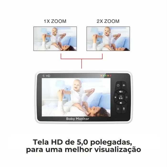 Monitor de Bebê com Câmera e Áudio 5 Polegadas - Baby Monitor V50